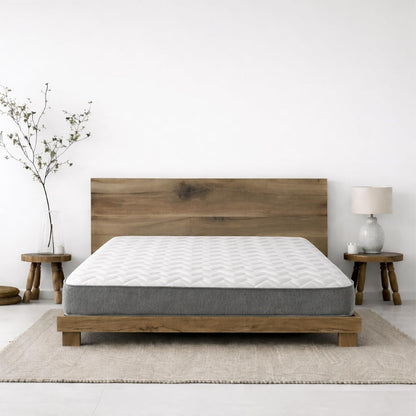 Starlight Beds Essentials Zig Zag tweepersoonsmatras met veren en traagschuim. 7,5 inch budgetmatras, grijs, zachte stevigheid (135 x 190 x 19 cm)
