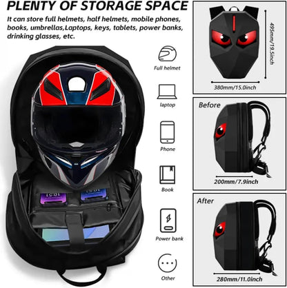 App Programmable LED Motorcycle Backpack met 60x48 -scherm en Opslag van Harde Shellhelmhelm