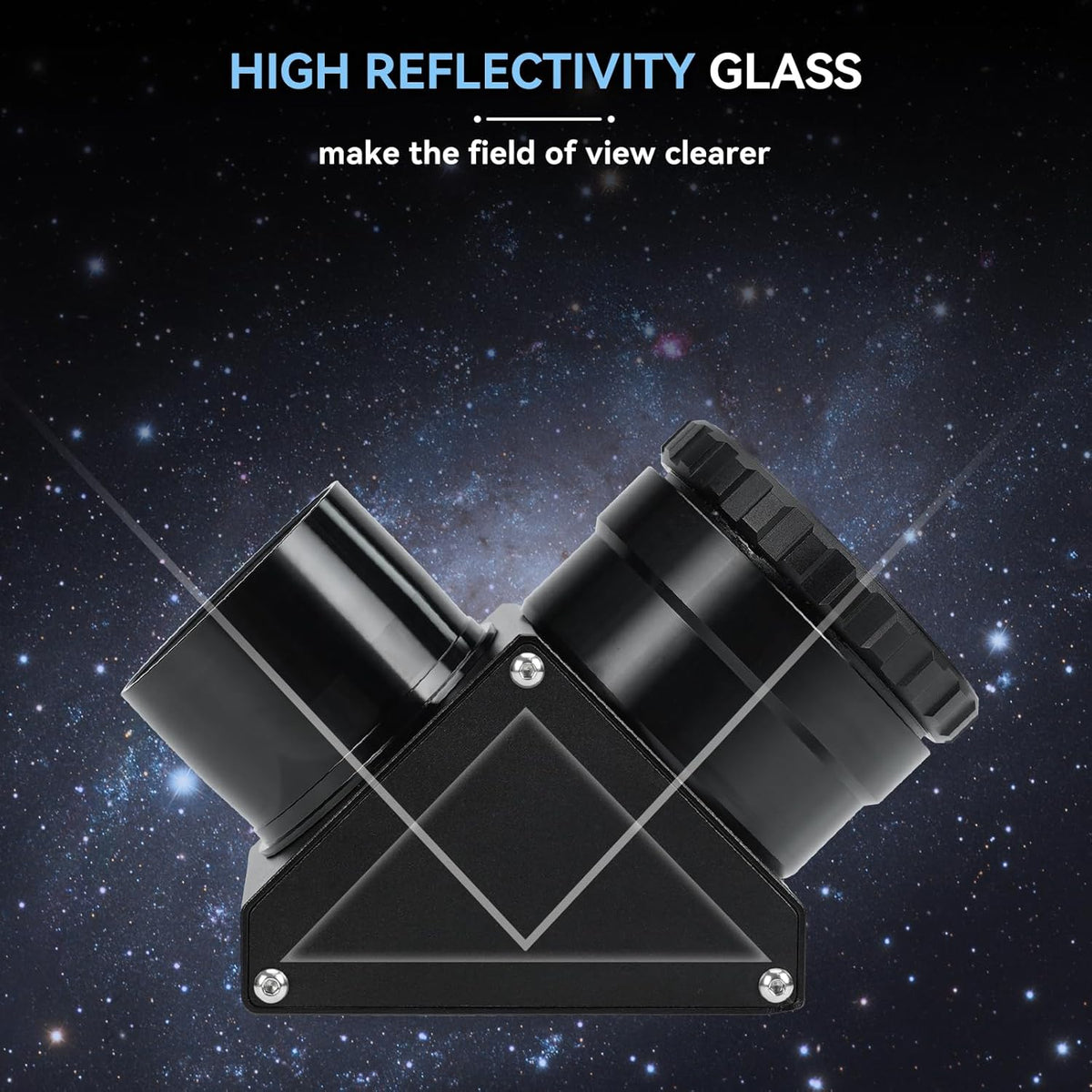 Svbony SV223 Diagonale Spiegel, 2" 90° Sterdiagonaal met 1,25" Adapter en Koolstofvezelmateriaal, 99% Reflectiviteit Zenith Spiegel voor Planetaire Deep Sky Visual