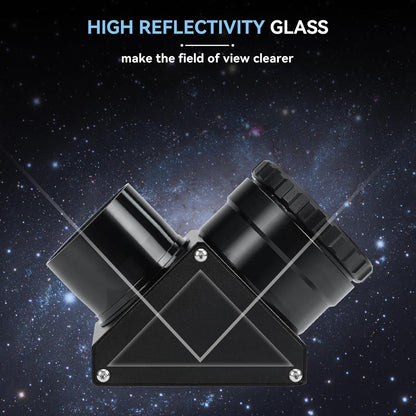 Svbony SV223 Diagonale Spiegel, 2" 90° Sterdiagonaal met 1,25" Adapter en Koolstofvezelmateriaal, 99% Reflectiviteit Zenith Spiegel voor Planetaire Deep Sky Visual