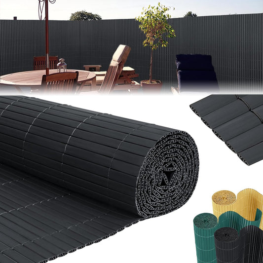 PVC Privacy Mat – Zichtscherm – Balkonbekleding – Tuinafscherming – Inkijkwerend Scherm – 9 x 1,8 Meter – Weerbestendig PVC – Verstevigde Lamellen - QUORE