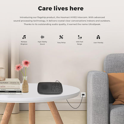 Hosmart Nieuwe Verbeterde Volledige Duplex Draadloze Intercom, 2025 Real-Time Twee-weg Intercom voor Thuis en Bedrijf met Ultra Lange Bereik van 500m
