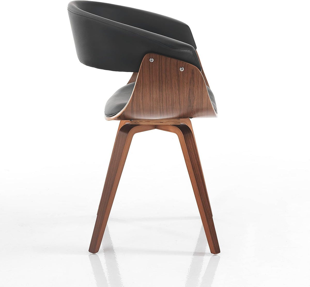 Derby Dark Wood Black Stoel uit meerdere lagen, walnoot, zwart, 62 x 51 x 72/81 cm (h x b)