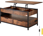 Koffietafel - Table - Coffe table - Living Room Table - Lift Top salontafel - tafel met extra opbergruimte - omklapbare salontafel voor de woonkamer - 39.4in - Bruin - 65.81lbs
