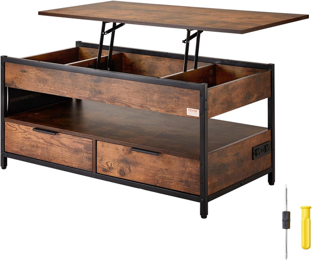 Koffietafel - Table - Coffe table - Living Room Table - Lift Top salontafel - tafel met extra opbergruimte - omklapbare salontafel voor de woonkamer - 39.4in - Bruin - 65.81lbs