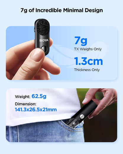 BOYA Magic Draadloze Lavalier Microfoon voor Camera/iPhone/Android (geen standaard) Clip-on, Handheld, Desktop, On-Camera 4-Vorm Mini Microfoon voor Vlogging, Streaming, TikTok, YouTube (2TX+3RX)