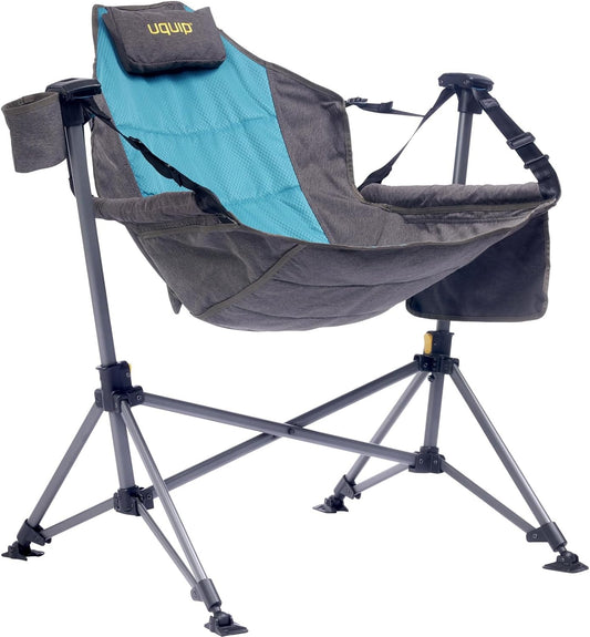 Uquip Campingstoel Rocky 2.0 strandstoel schommelstoel opknoping stoel klapstoel petrol/grijs