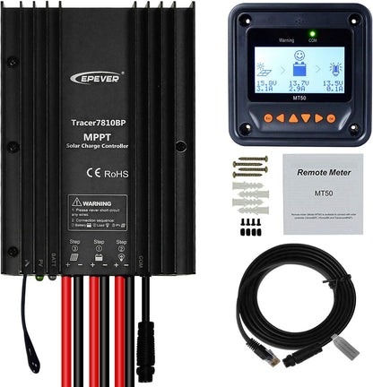 EPEVER MPPT Solar Laadregelaar 30A 12V 24V Auto IP67 Waterdichte Max PV 100V Zonnepaneel Oplader Regulator Kit voor verzegelde Gel Overstroomde Lithium Gebruiker (MPPT 30A+MT50+RS485)