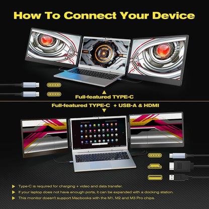 <font dir="auto" style="vertical-align: inherit;"><font dir="auto" style="vertical-align: inherit;">        KEFEYA Laptop Screen Extender, 14" FHD 1080P IPS Portable Monitor, Triple Monitor for 13"-17.3", Work for Windows/Mac/Chrome        </font></font>