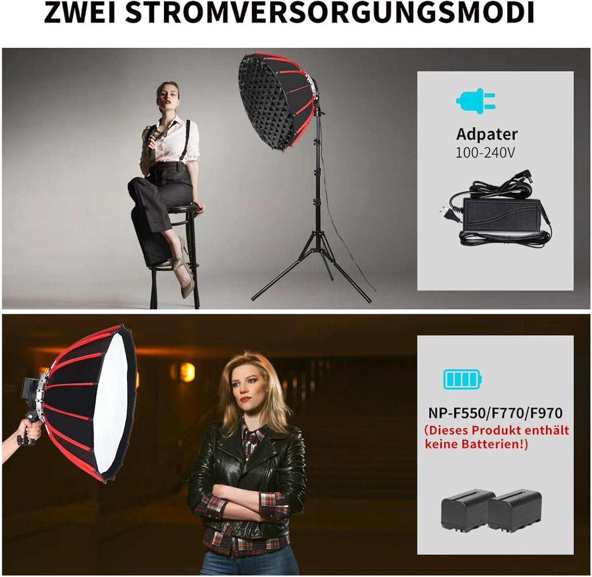LED-softbox – Softbox – Fotolamp – Videolicht – Studiolicht – Handheld Met Handgreep – 55 Cm 60 W – Instelbare Kleurtemperatuur 3000-6500K