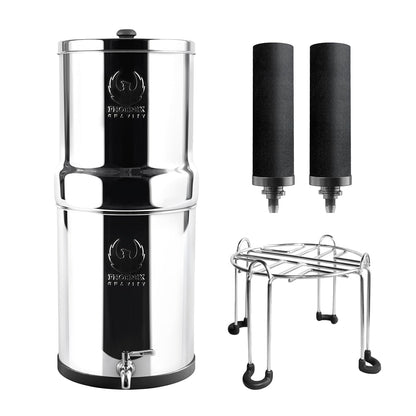 Zwaartekrachtwaterfilter 8 Liter – Waterfilter – Drinkwaterfilter – Waterfiltersysteem – Zwaartekrachtfilter – 304 Roestvrij Staal – Tot 20.000 Liter Filtercapaciteit