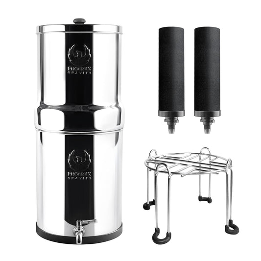 Zwaartekrachtwaterfilter 8 Liter – Waterfilter – Drinkwaterfilter – Waterfiltersysteem – Zwaartekrachtfilter – 304 Roestvrij Staal – Tot 20.000 Liter Filtercapaciteit