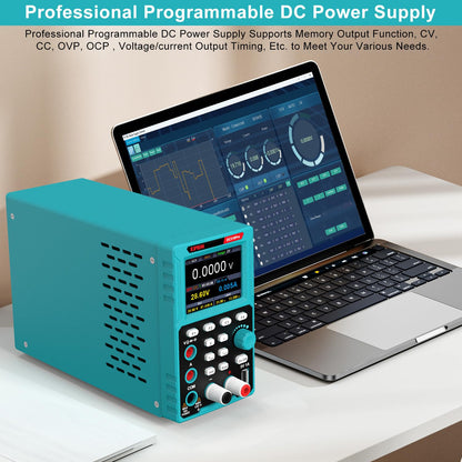 Programmeerbare labvoeding en multimeter 2 in 1 (0-30V, 0-10A) Labvoeding met datageheugen, hoge precisie, OCP, OVP, PC-software en DC310Pro USB-opladen