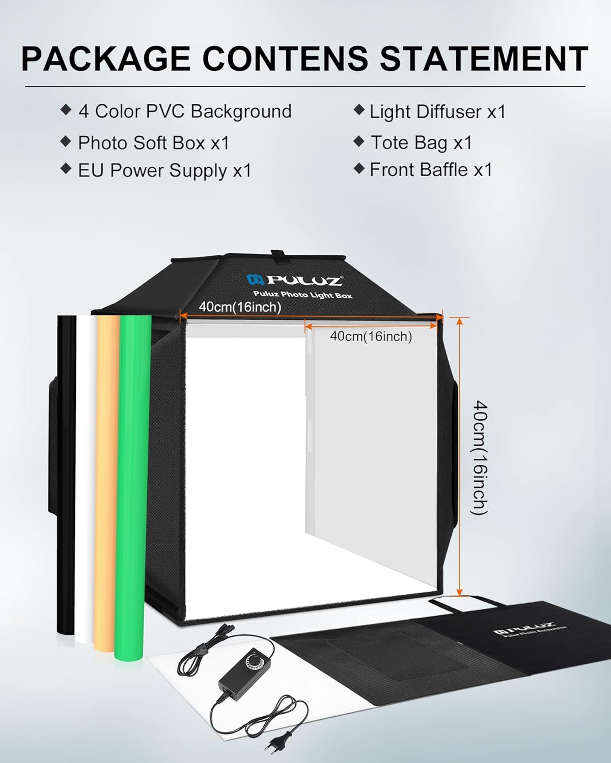 Fotobox Met Verlichting – Fototent – Lichttent – Lichtbak – Productfototent – 40,6 X 40,6 Cm – 480 Ledlampen – 5500 K CRI 95+