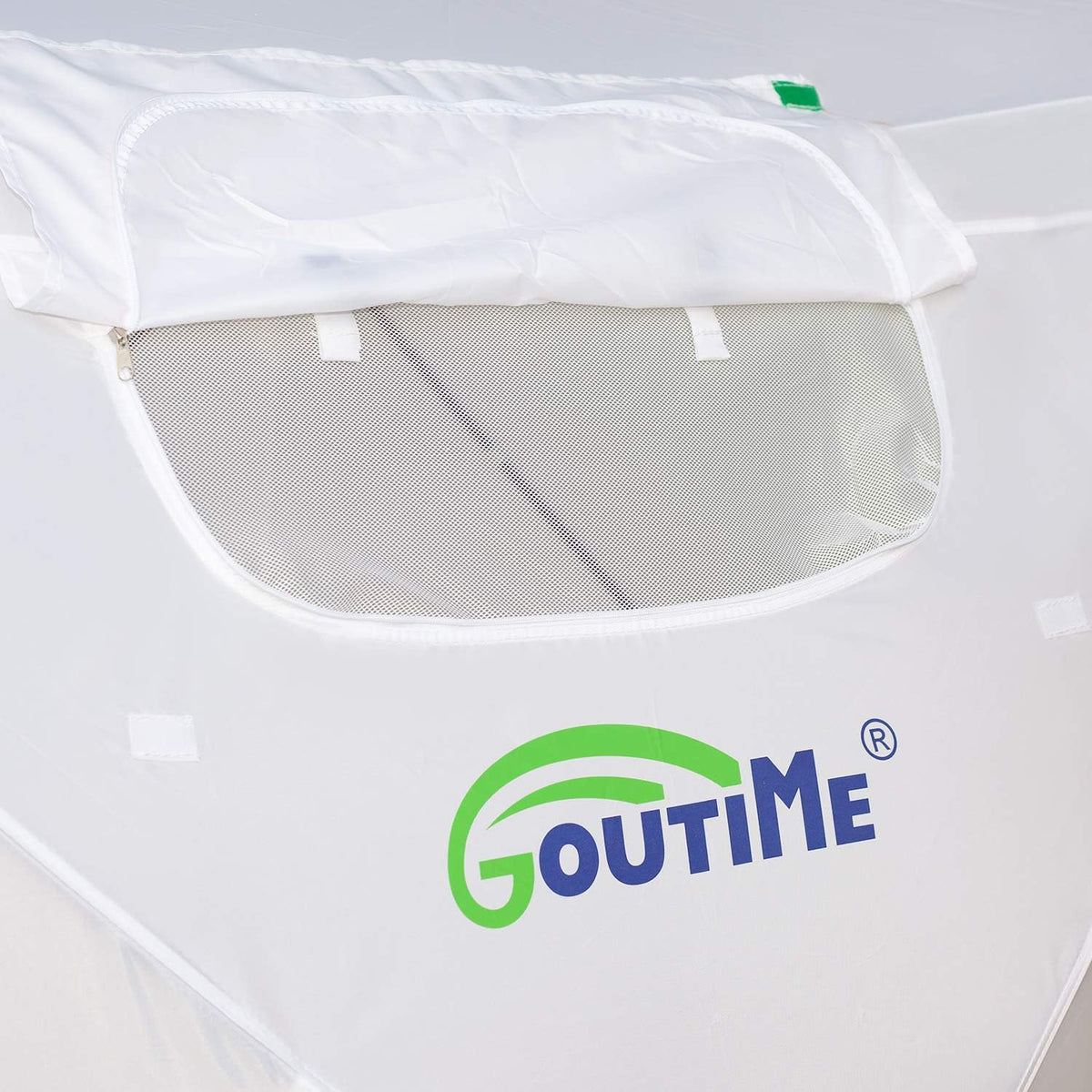 Goutime 2x2m Waterdichte Opvouwbare Camping Barnum,2-3 Personen Kampeertent,vouwtent, montagetent,onmiddellijke installatie,werktent (Wit & Geel)