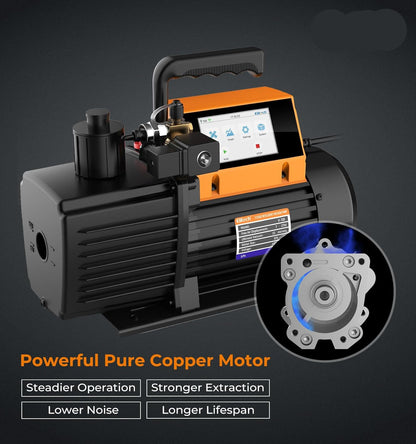 Vacuümpomp – Airconditioning Pomp – HVAC Pomp – Luchtpomp – Ontluchtingspomp – 3 Liter per Seconde Capaciteit – Touchscreen Bediening