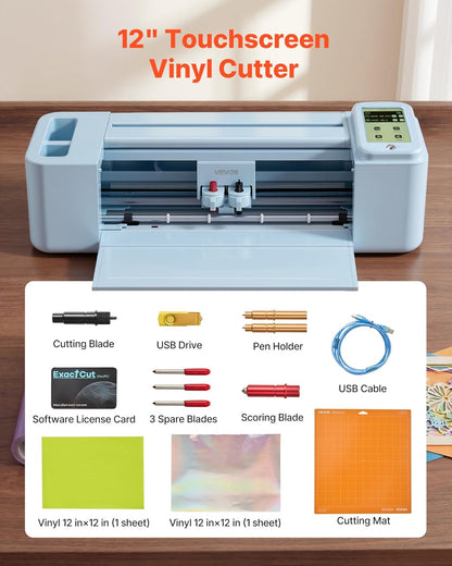 VEVOR Vinylsnijplotter, 305 mm, met gereedschapsset, touchscreen-bediening, multifunctionele snijmachine, compatibel met iOS, Android, Mac, Windows, voor het knutselen van kaarten, papier