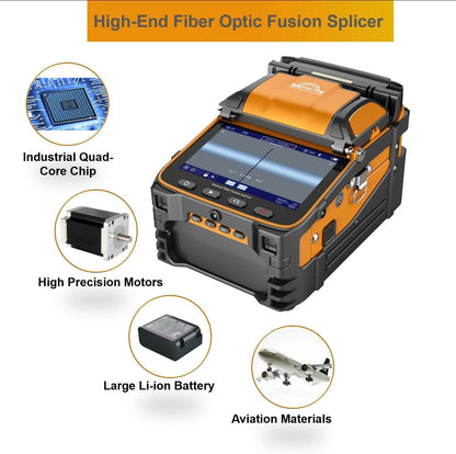 Fusion Splicer AI-9 Core Alignment 5 seconden splicing 15 seconden verwarming, automatisch fusie splicer glasvezel met instructievideo's voor FTTH en kabelsplitsingsprojecten