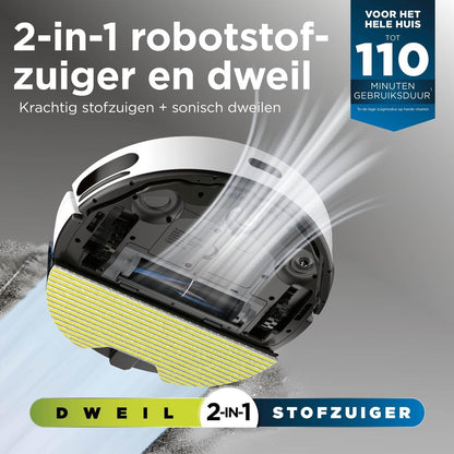 Robotstofzuiger – Robotdweil – Automatische Stofzuiger – Dweilrobot – Vloerreiniger – 360° LiDAR Mapping – Anti Hair Wrap Borstels