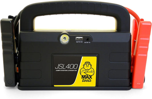 MAXTOOLS JSL400 Professionele acculader, jumpstarter, 2400 A, lithium, voor grote diesel- en benzineauto's van 12 V, krachtige en veilige 12V-booster, accubank met usb