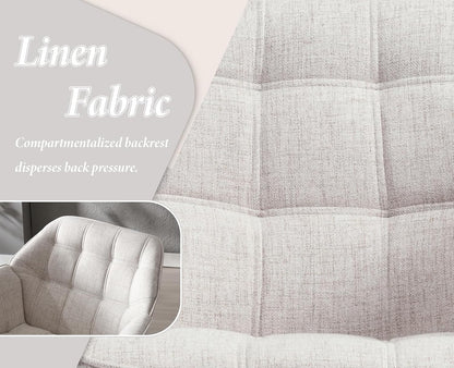 chairus Upholstered Tub Chairs Linen Single Sofa Accent Chair for Living Room Modern Recliner Cocktail Chair with Wooden Legs (Beige-1)