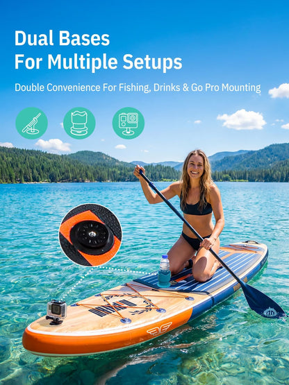 Niphean Opblaasbaar paddleboard (extra groot), SUP voor 2+1 personen/familie, stand-up paddleboard met (Beginner-vriendelijk) evenwichtige vleugel, waterdicht telefoonzakje, paddleboard voor