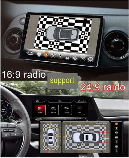360° Surround View-camerasysteemkit, Fydun Met Voor Achter Links Rechts Back-up Parking 4 weg Camera's Panoramisch Rijden Auto Waterdichte Nachtzichtcamera