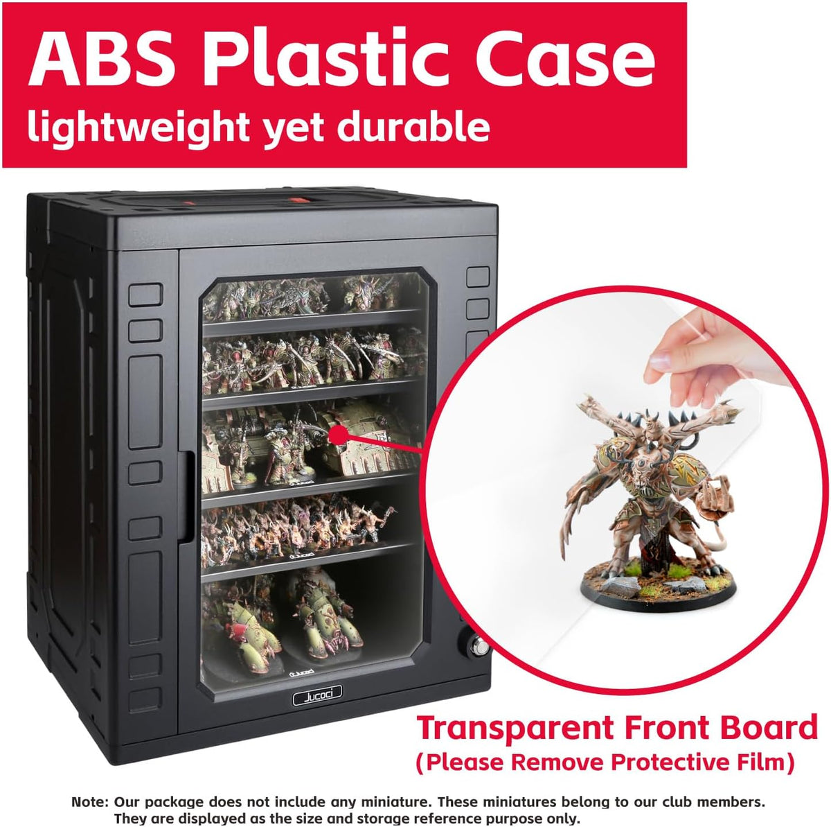 Jucoci Miniaturen ABS Plastic Opbergkoffer Miniaturen Transportkoffer (groot formaat met licht)