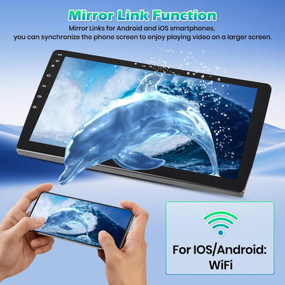 Android Autoradio – Multimedia Systeem – Navigatie Radio – Touchscreen Stereo – Draadloze CarPlay & Android Auto – 9” HD Scherm – AHD Achteruitrijcamera & GPS