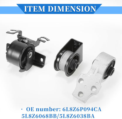 1 Set Motorbevestiging Set Compatible Voor Ford Escape 2005-2012, Slijtvast Ijzer Zwarte Motorbevestiging Set