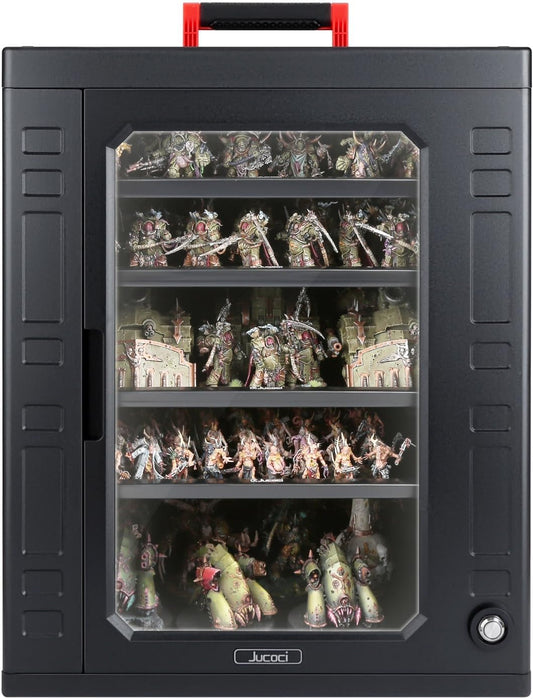 Jucoci Miniaturen ABS Plastic Opbergkoffer Miniaturen Transportkoffer (groot formaat met licht)