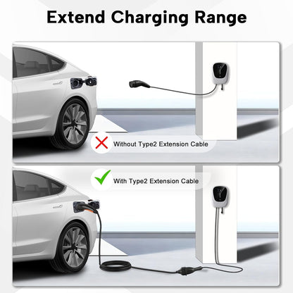 Type 2 EV verlengskabel, 22kW, 7m, 32A, verlengslaadkabel voor IEC62196 elektrische voertuigen, verlengskabel voor lader met draagtas