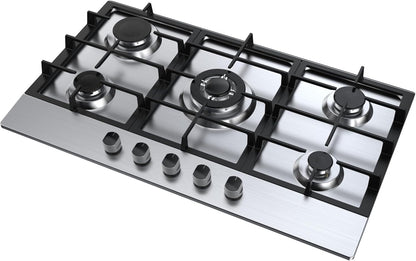Inbouw Gaskookplaat – Gaskookplaat 5 Branders – Gasfornuis – Keukenfornuis – Inbouwfornuis – 85 cm Breed – Thermoelement Veiligheid – Roestvrij Staal