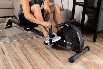 Hop-Sport Magnetic Rower HS-030R Boost, 10 Levels Of Silent Magnetic Resistance, Flywheel 9kg, Indoor Foldable Rowing Machine, LCD Monitor and Transport Wheels, for Home Use, max. 120kg - QUORE