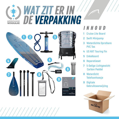 Bluefin Cruise Lite SUP Paddleboard Kit | Lichtgewicht en compact stand-up paddleboard voor volwassenen | In maten 11Ft4 en 10Ft