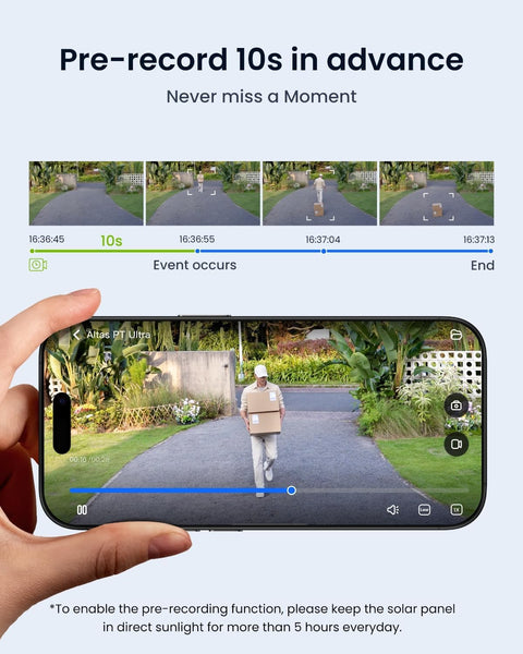 Beveiligingscamera - Zonnebeveiligingscamera - Camerabewaking - Ddraadloos - Batterijlevensduur - 500 dagen-  360° Kantelen - Automatisch Volgen - ColorX Nachtzicht - Wi-Fi 6 - 4K - Ultra HD - Wit