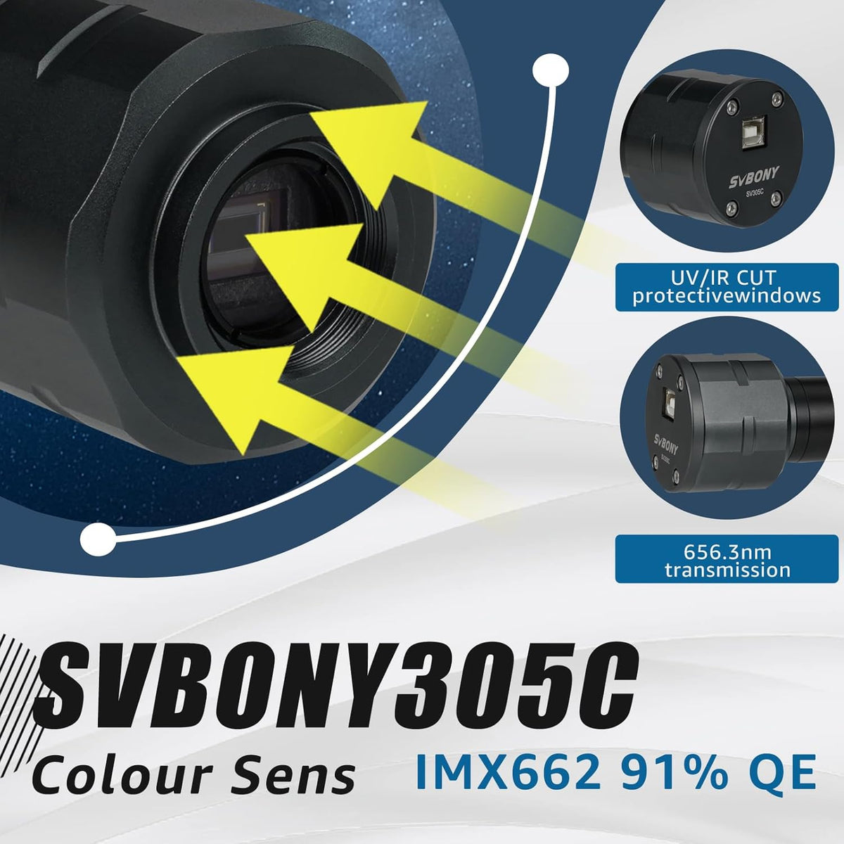Svbony SV305C Telescope Camera, 1,25"Kleur IMX662 CMOS USB2.0 Planetaire Beeldvormings Camera, Hoge Framesnelheid Astronomie Camera Voor Planetaire Astrofotografie