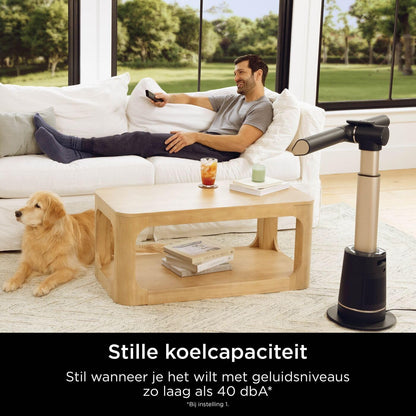 Shark TurboBlade Bladeless Tower Fan, hoge snelheid in meerdere richtingen, projecteert lucht tot 20 meter, stil, 10 snelheden, draaien, 180° oscillatie, afstandsbediening, timer, Houtskool TF200SEU