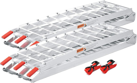 2x oprijplaten aluminium - 226 cm 680 kg - oprijplaat motoroprijplaat oprijsteun opvouwbaar