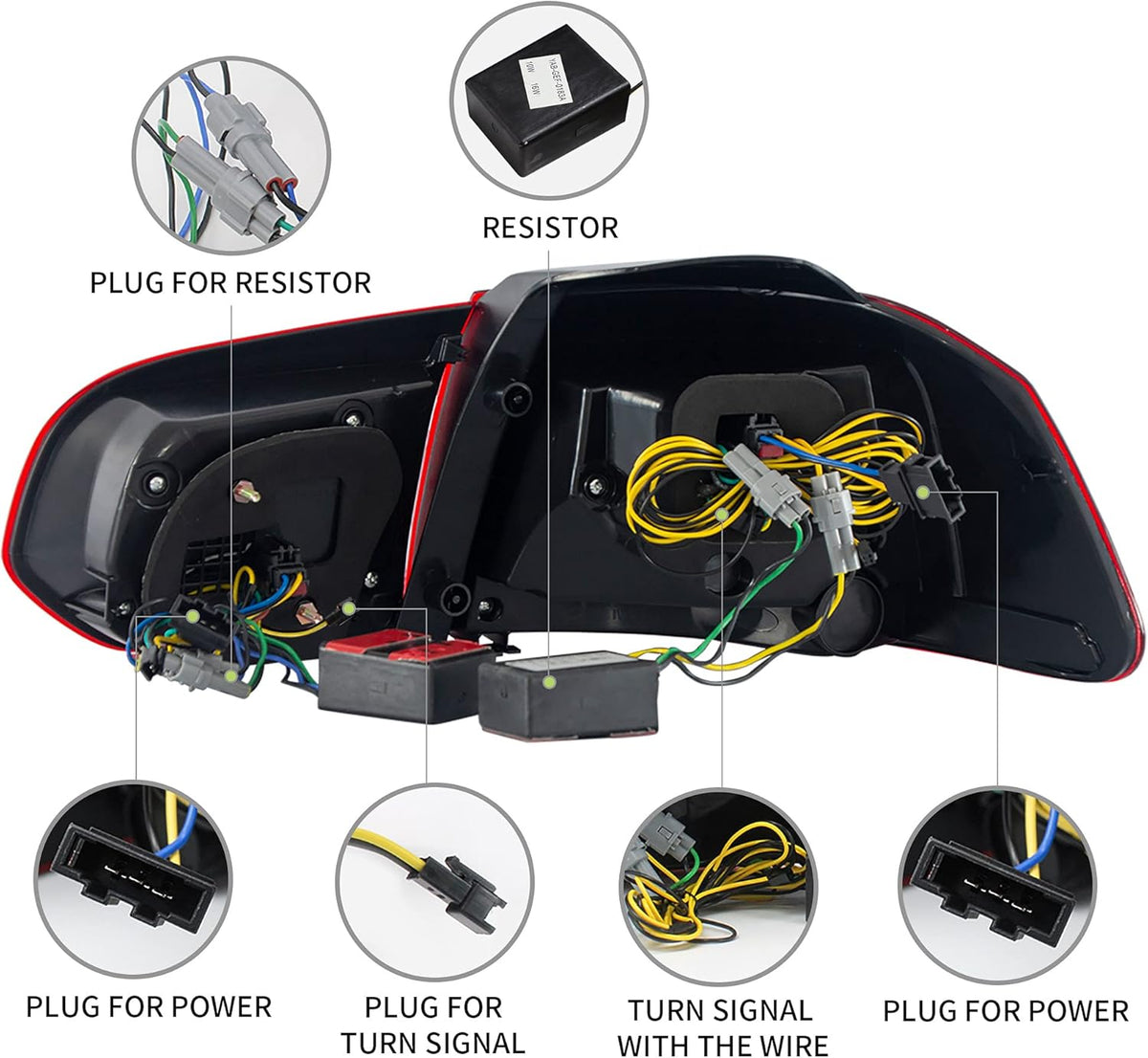 VLAND Led-achterlichten voor Golf 6 Golf MK6 TSI GTI GTD R 2008-2013, met sequentiële knipperlichten, 1 set (bestuurderszijde + passagier), zwart