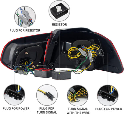 VLAND Led-achterlichten voor Golf 6 Golf MK6 TSI GTI GTD R 2008-2013, met sequentiële knipperlichten, 1 set (bestuurderszijde + passagier), zwart