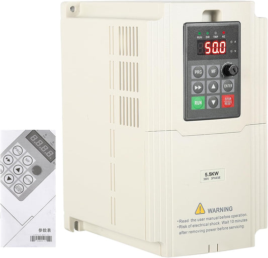 Frequentieomvormer, 380 V, 3 fasen, VFD, 5,5 kW, variabele driefasige motortoerentalregelaar, 3-fasen-ingang, 3-fasen-uitgang, CNC-frequentieomvormer voor waterpomp, ventilator
