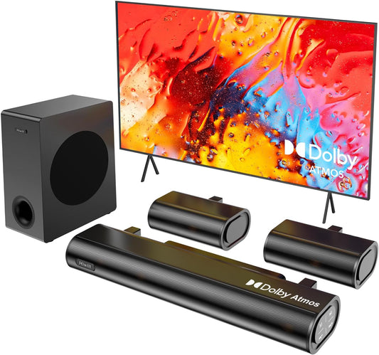 5.1 Dolby Atmos Soundbar – Surround Sound Systeem – Home Cinema Box – Bluetooth Speaker – TV Luidspreker – Krachtige 380W – Helder Stemgeluid Met Clear Voice Technology