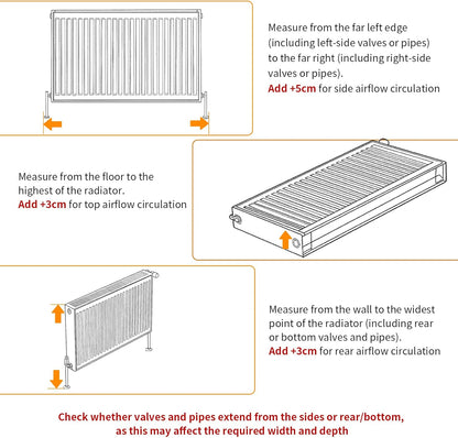 FATIVO Hoge Radiator Cover Houten Kast: Interne Hoogte 100cm Extra Grote Witte Horizontale Lat Heater Covers Moderne Hoge Radiator Plank Dikker MDF Houten Hal Thuis Kantoor Meubels Decoratief