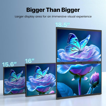 Draagbare Monitor – Mobiele Monitor – Opvouwbare Monitor – Dual Screen Monitor – Laptop Monitor – 18,5 Inch Full HD – Metalen Behuizing & 100 Hz Verversingssnelheid