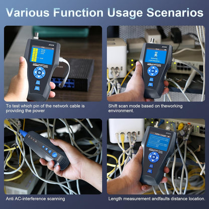 Netwerkkabeltester, NF-8601S TDR multifunctionele lcd lijnlengte breekpunttesters RJ45/RJ11/BNC tester