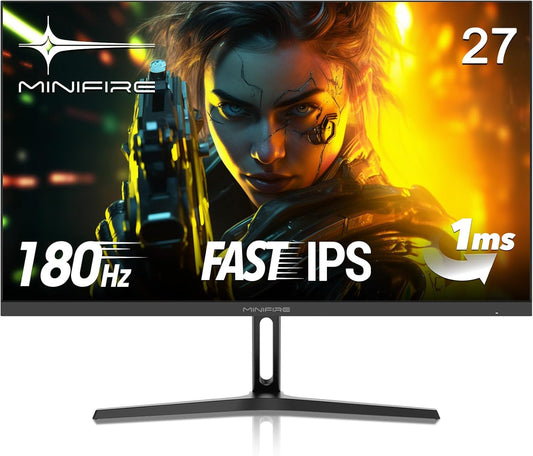 Minifire Gamingmonitor 27 inch, 180Hz, 1ms, AdaptiveSync, IPS, 2xHDMI 2.0/1xDP 1.4 poorten, FHD, sRGB 110%, PC-scherm (MFG27F2 HDMI-kabel inbegrepen)