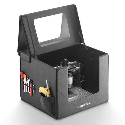 Genmitsu KABA Fold CNC-behuizing voor CNC-routermachine, ruisonderdrukking, stofdicht, vlamvertragend, met zijwerkbalk, compatibel met Genmitsu 3020-PRO MAX en V2, 3018-serie CNC, 520 x 475 x 405 mm