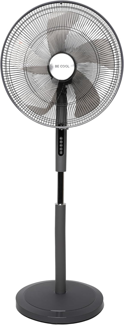 Staande Ventilator Grijs – Ventilator – Koelventilator – Luchtcirculator – Vloerventilator – Afstandsbediening – 3 Snelheden, Timer, Oscillatie En In Hoogte Verstelbaar