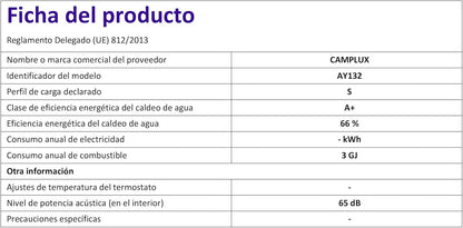 CAMPLUX 5 Liter Gas Boiler met Verstelbare Handgreep, Butaan (28-30mbar)/ Propaan (37 mbar), voor Buitendouche/Camping, AY132N